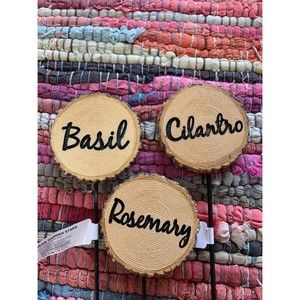 Basil Rosemary Cilantro Garden Stakes